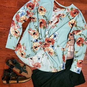 Open Back Floral Top